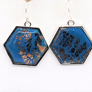 Aqua Honeycomb Earrings